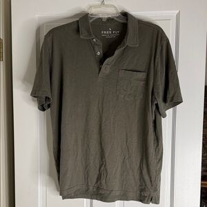 Free Fly Apparel Olive Polo Shirt large